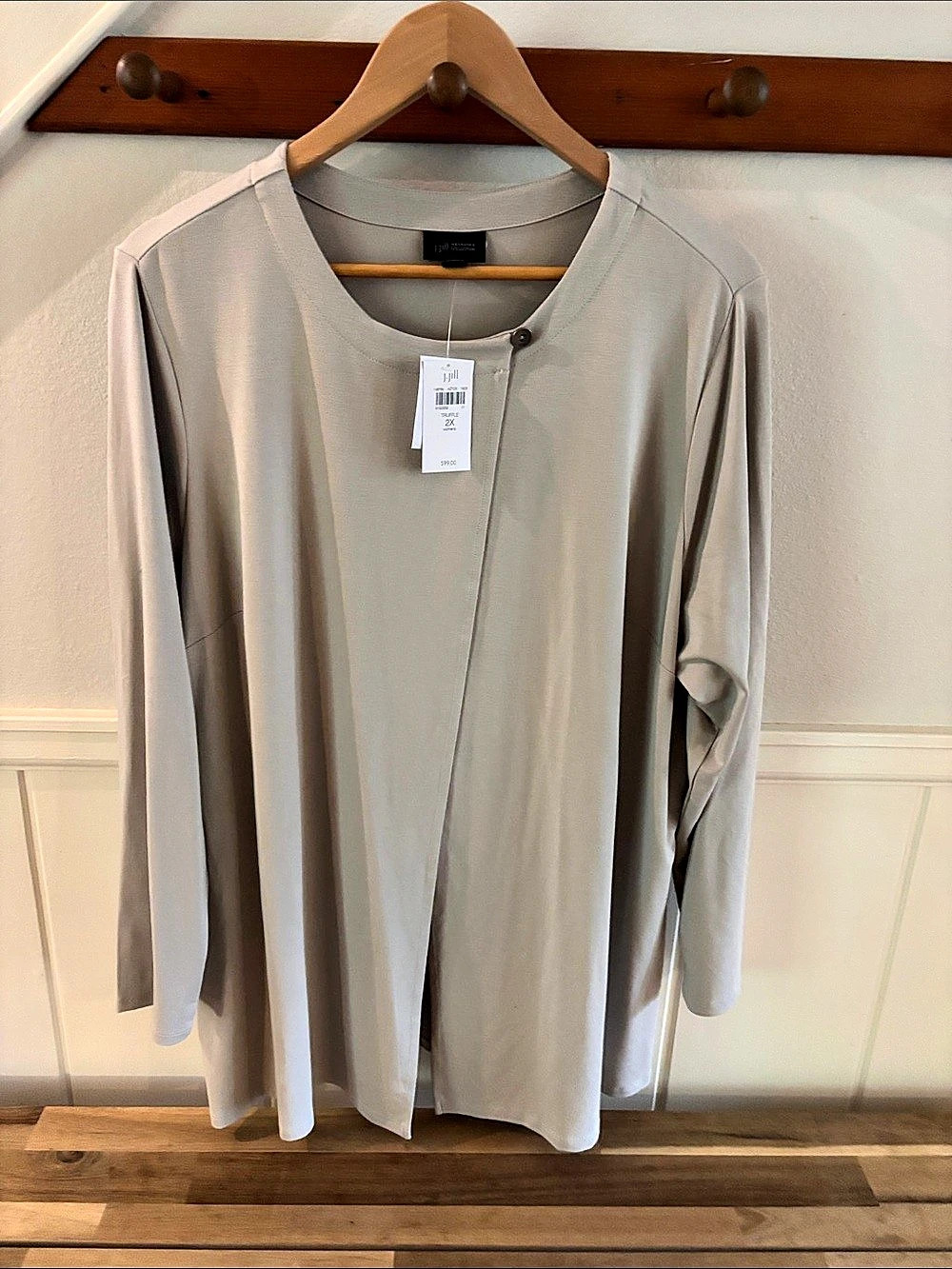 J.Jill Wearever Side-Overlay Tunic Gray 2X